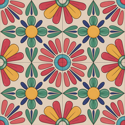 Mexican Talavera Pattern 23 Quilting Cotton Fabric