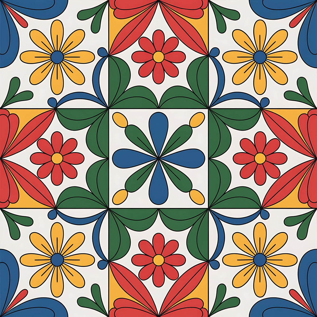 Fiesta Tiles Pattern 24 Minky Fabric