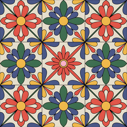 Mexican Talavera Pattern 25 Quilting Cotton Fabric