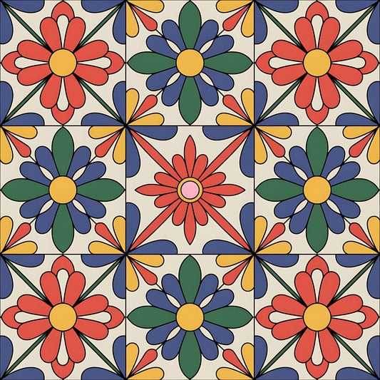Mexican Talavera Pattern 25 Quilting Cotton Fabric