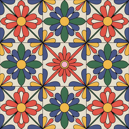 Fiesta Tiles Pattern 25 Minky Fabric