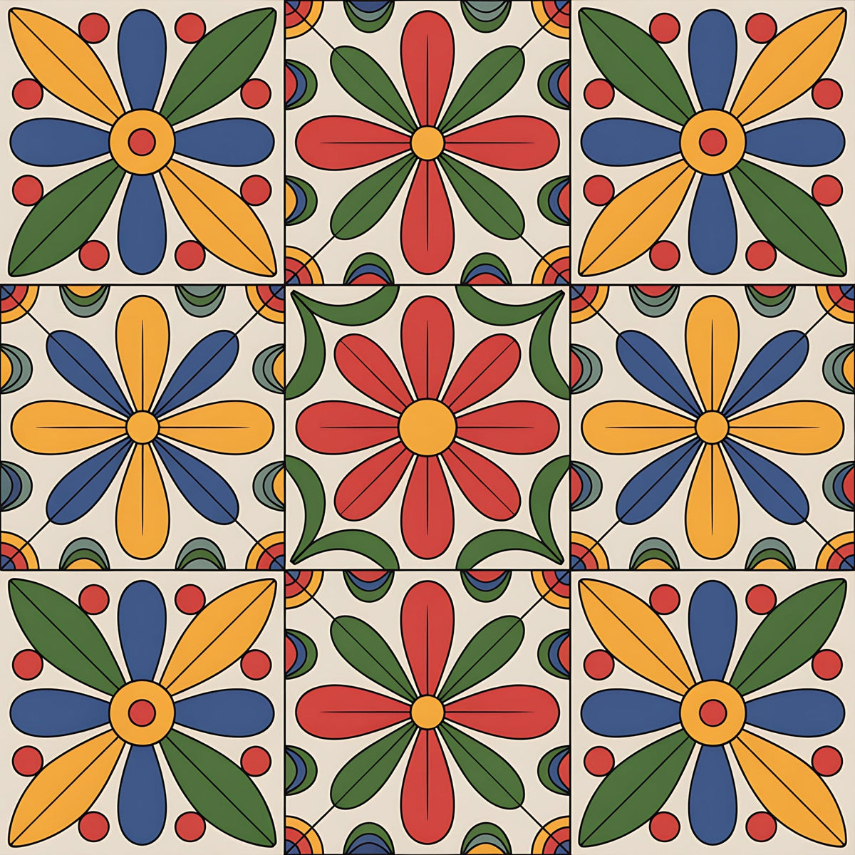 Fiesta Tiles Pattern 26 Minky Fabric