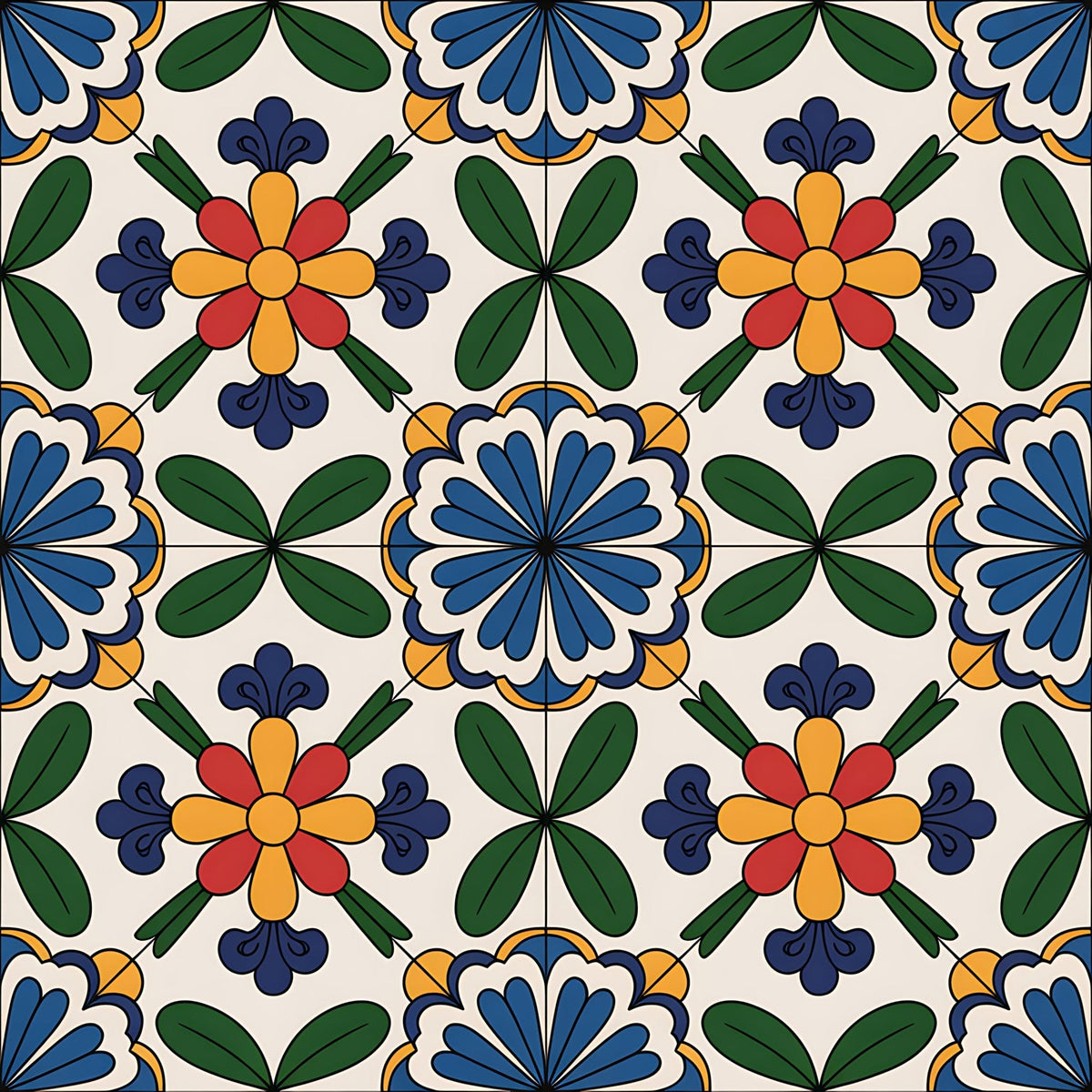 Fiesta Tiles Pattern 27 Minky Fabric