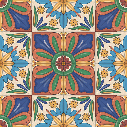 Mexican Talavera Pattern 28 Quilting Cotton Fabric