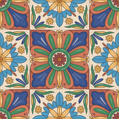 Fiesta Tiles Pattern 28 Minky Fabric
