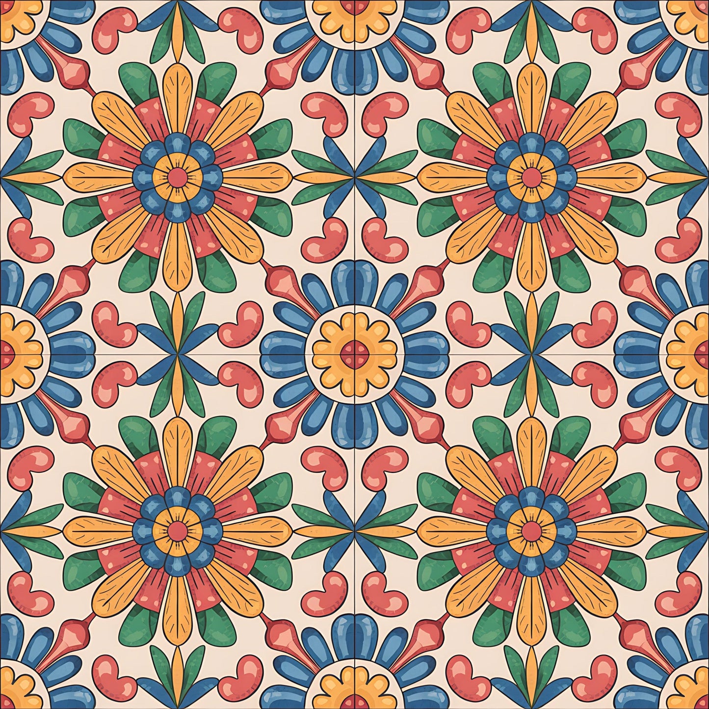 Mexican Talavera Pattern 29 Quilting Cotton Fabric