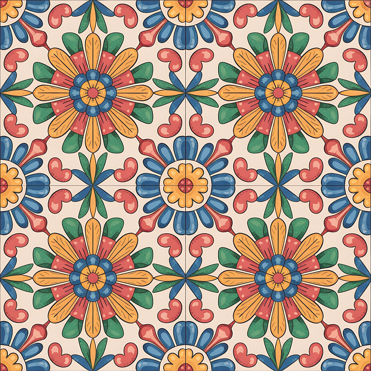 Fiesta Tiles Pattern 29 Minky Fabric