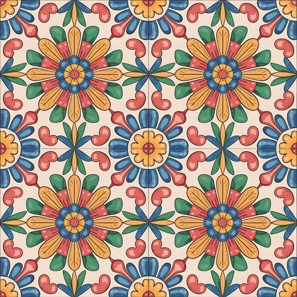 Fiesta Tiles Pattern 29 Minky Fabric