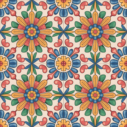 Mexican Talavera Pattern 29 Quilting Cotton Fabric