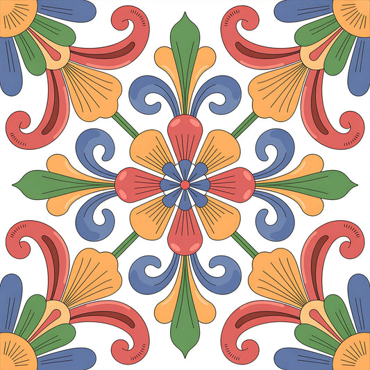 Mexican Talavera Pattern 2 Quilting Cotton Fabric