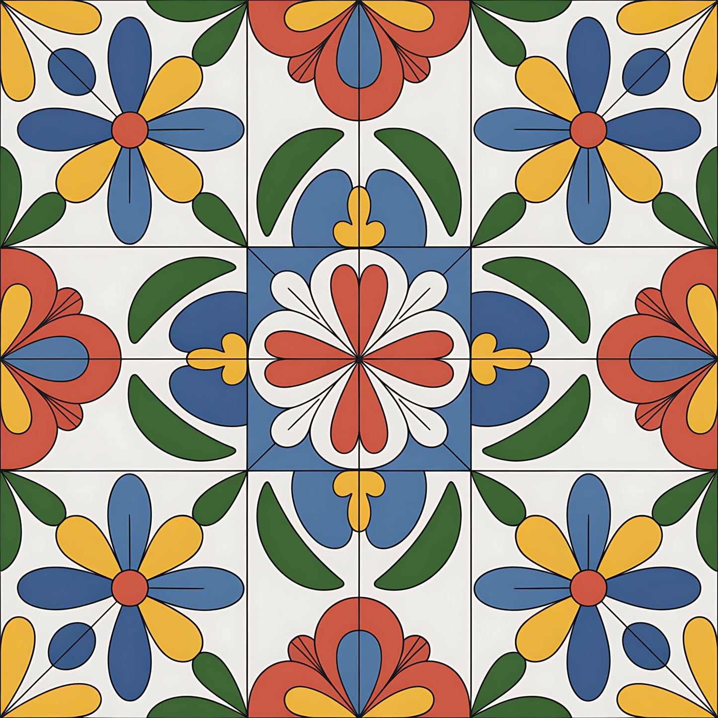 Mexican Talavera Pattern 30 Quilting Cotton Fabric