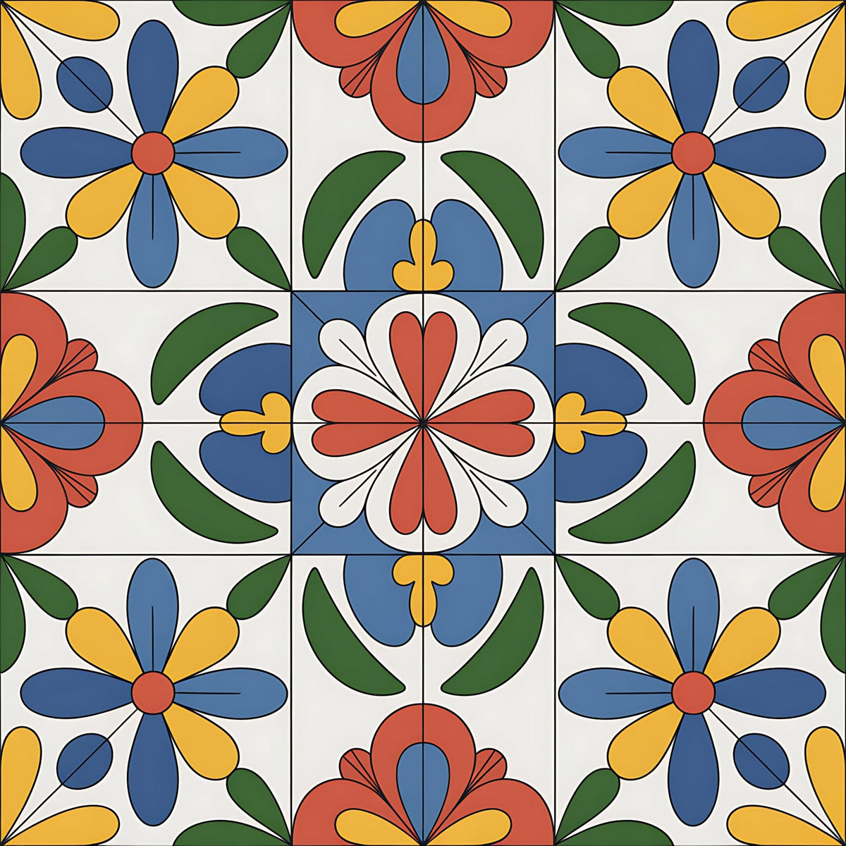 Fiesta Tiles Pattern 30 Minky Fabric