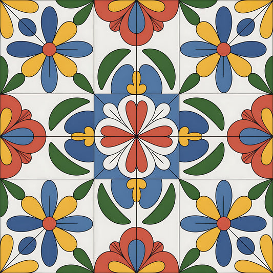 Mexican Talavera Pattern 30 Quilting Cotton Fabric
