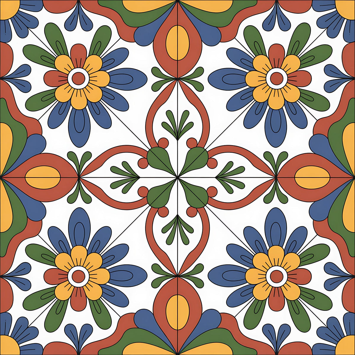 Fiesta Tiles Pattern 31 Minky Fabric