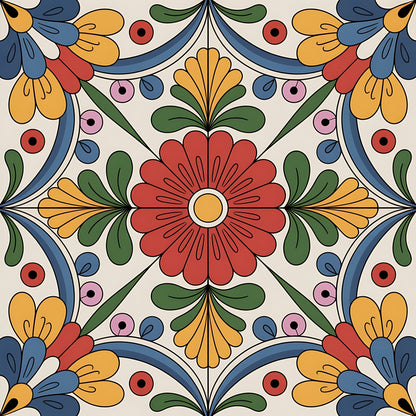 Fiesta Tiles Pattern 3 Minky Fabric