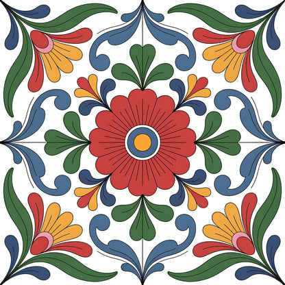 Mexican Talavera Pattern 4 Quilting Cotton Fabric