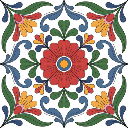 Fiesta Tiles Pattern 4 Minky Fabric