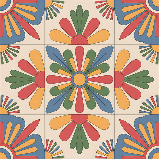 Mexican Talavera Pattern 5 Quilting Cotton Fabric