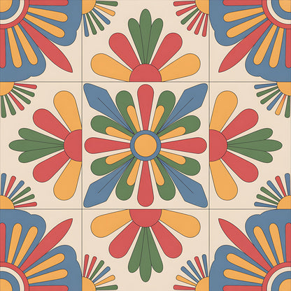 Mexican Talavera Pattern 5 Quilting Cotton Fabric