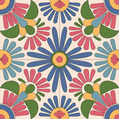 Mexican Talavera Pattern 6 Quilting Cotton Fabric