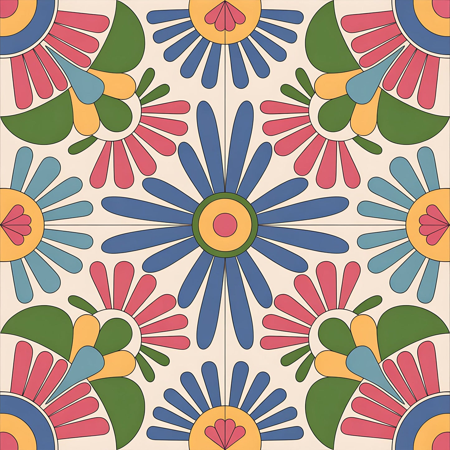 Mexican Talavera Pattern 6 Quilting Cotton Fabric
