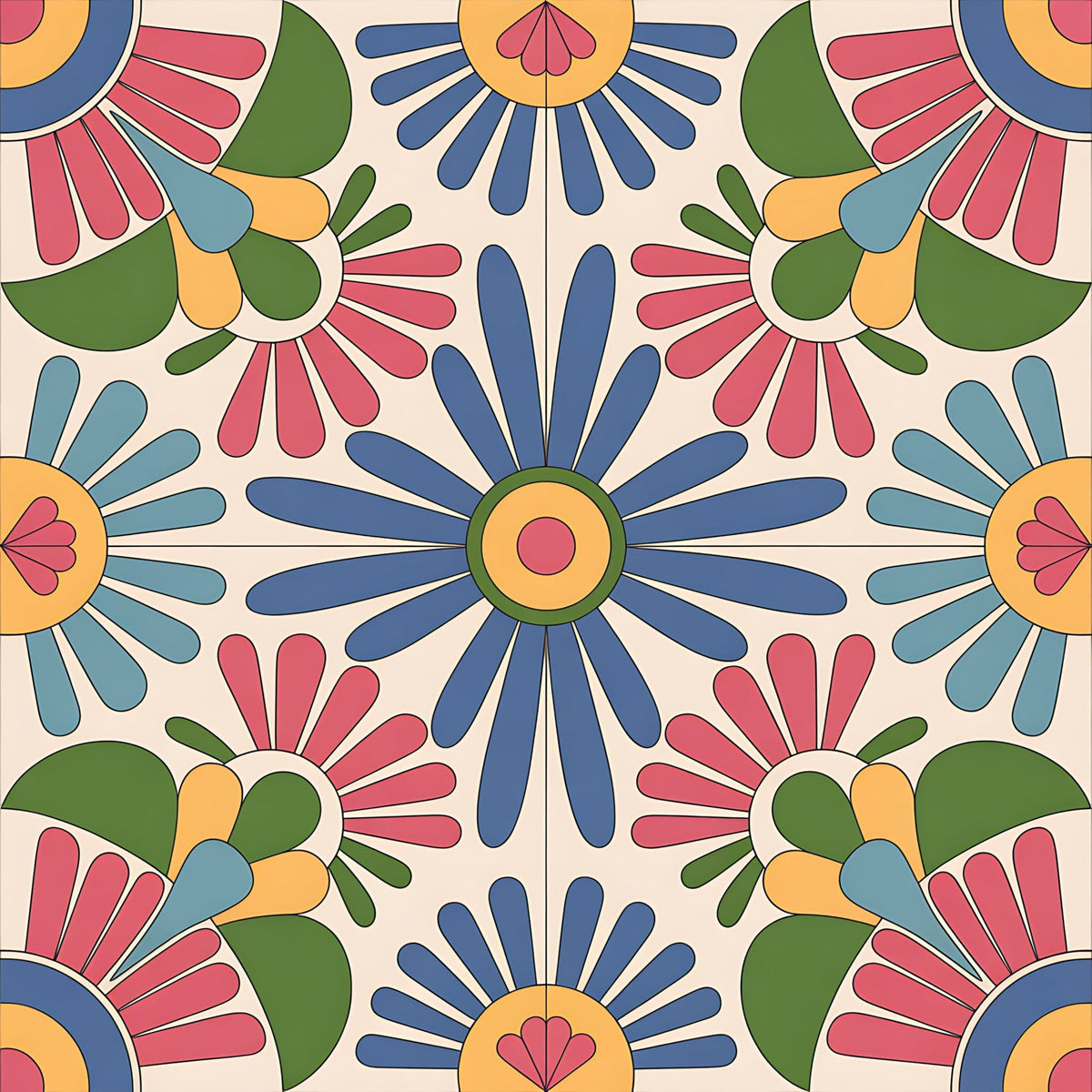 Fiesta Tiles Pattern 6 Minky Fabric