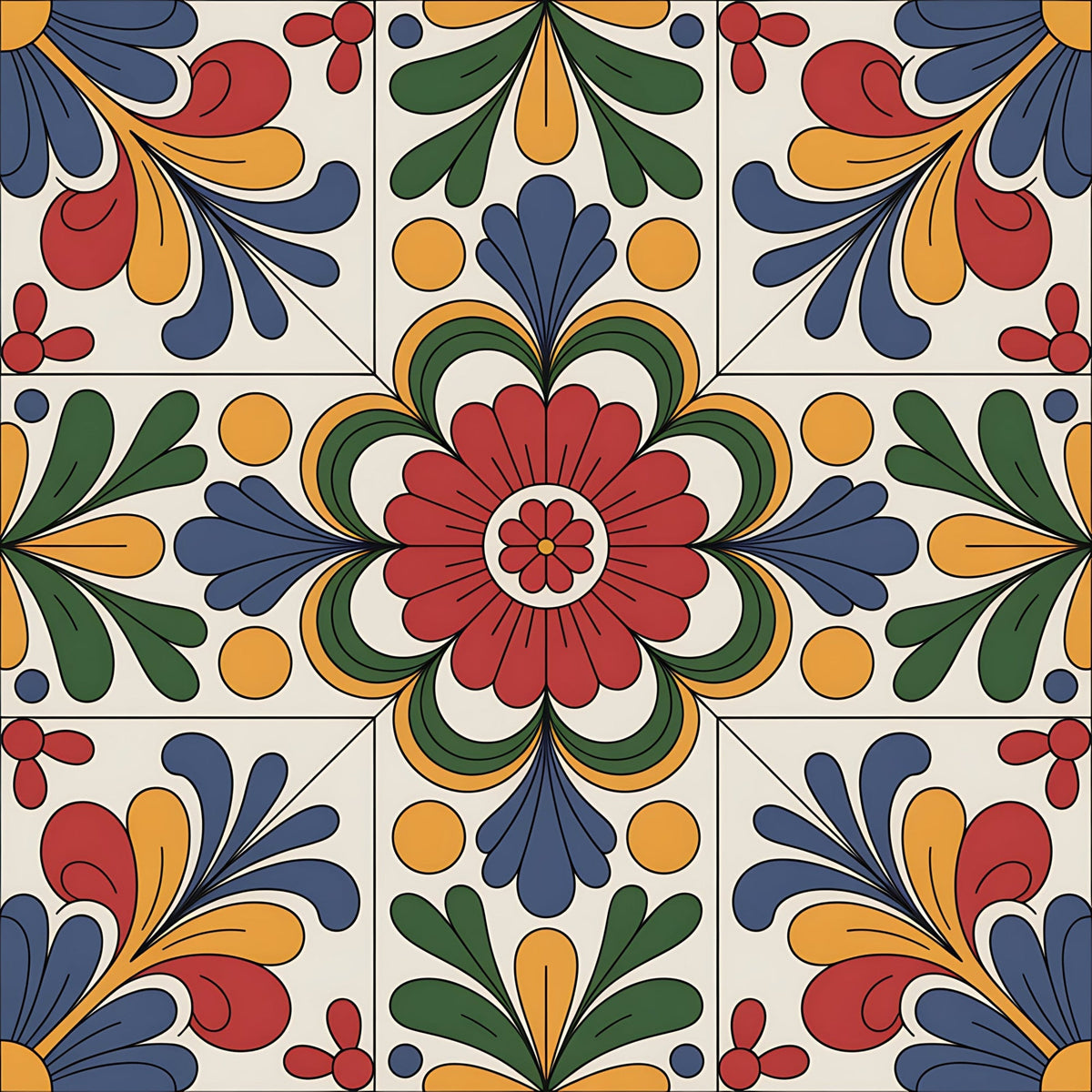Fiesta Tiles Pattern 7 Minky Fabric