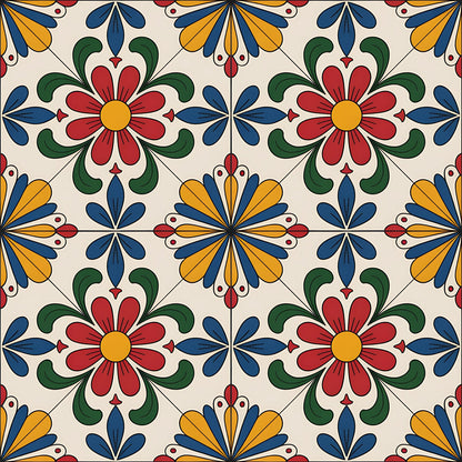 Mexican Talavera Pattern 8 Quilting Cotton Fabric