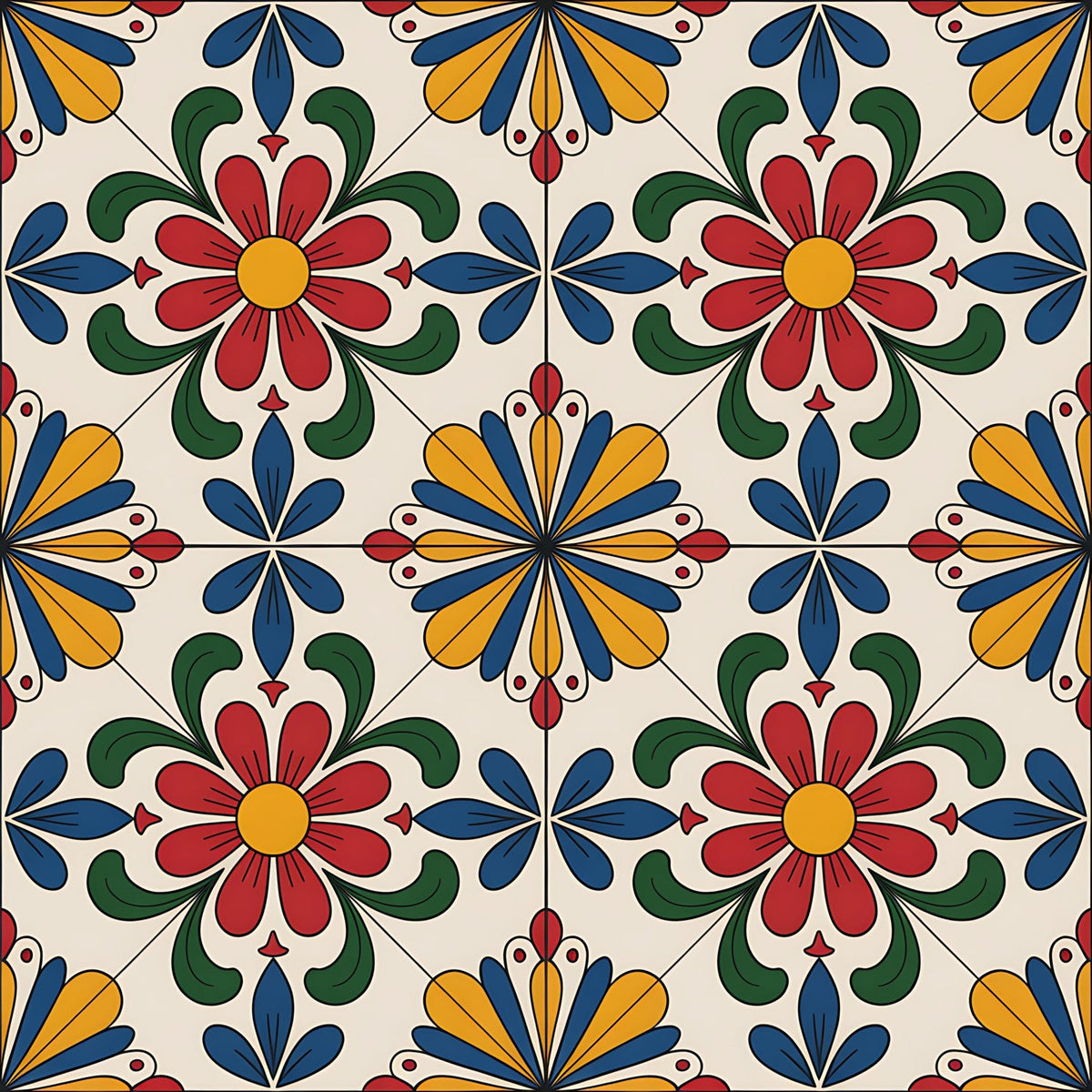 Fiesta Tiles Pattern 8 Minky Fabric
