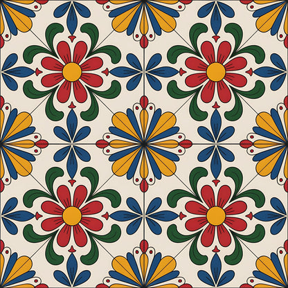Fiesta Tiles Pattern 8 Minky Fabric