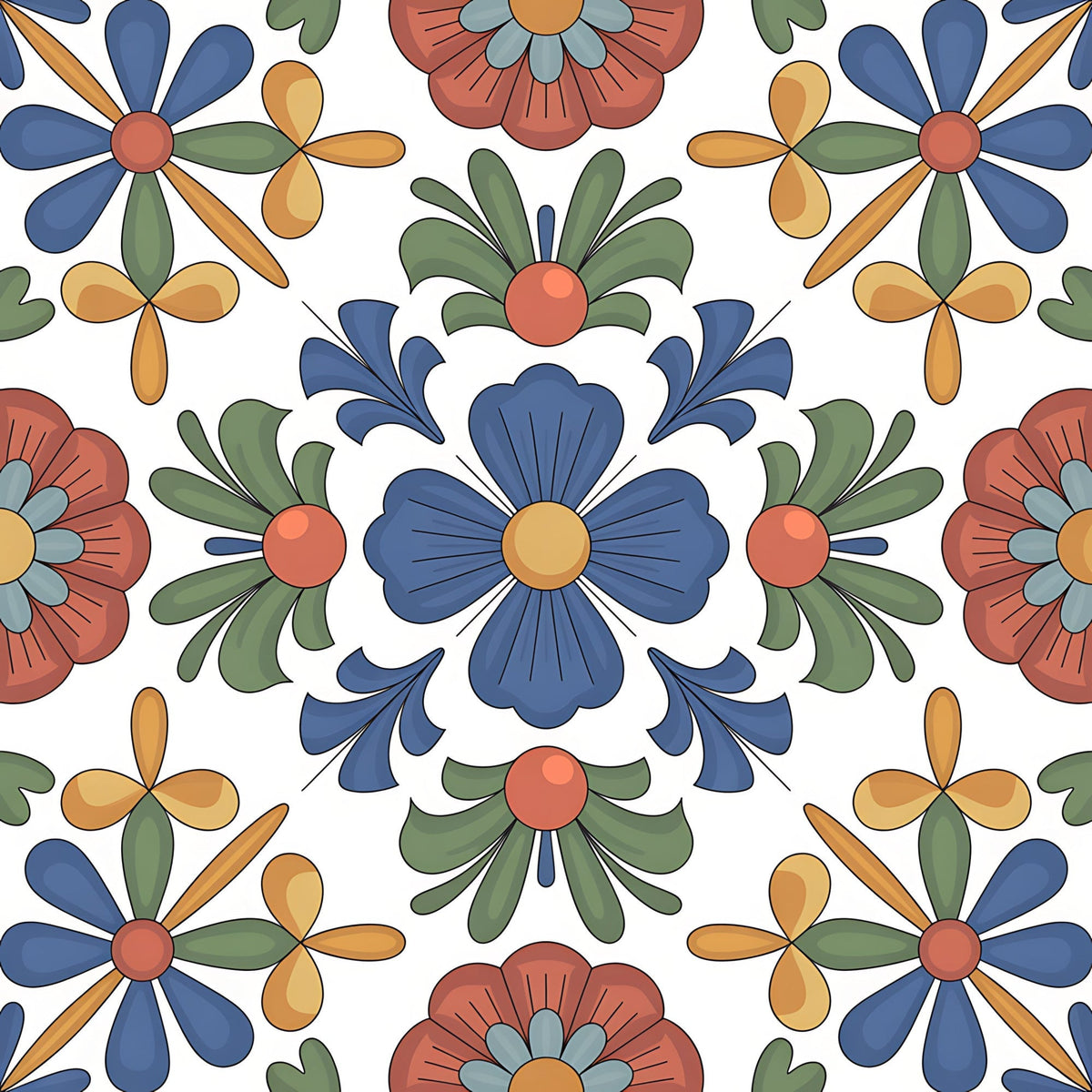 Fiesta Tiles Pattern 9 Minky Fabric