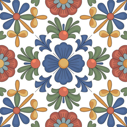Mexican Talavera Pattern 9 Quilting Cotton Fabric