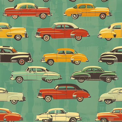 Retro Rides Pattern 1 Minky Fabric