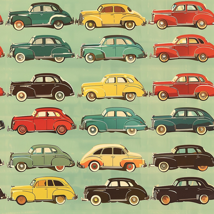 Retro Rides Pattern 2 Minky Fabric