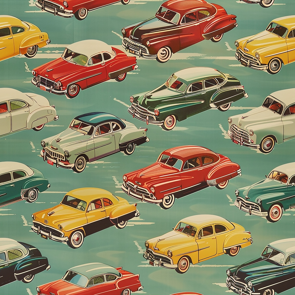 Retro Rides Pattern 3 Minky Fabric