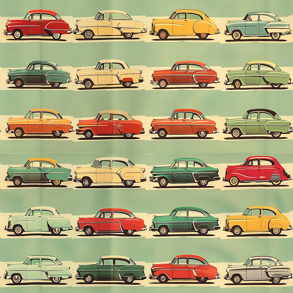 Retro Rides Pattern 4 Minky Fabric