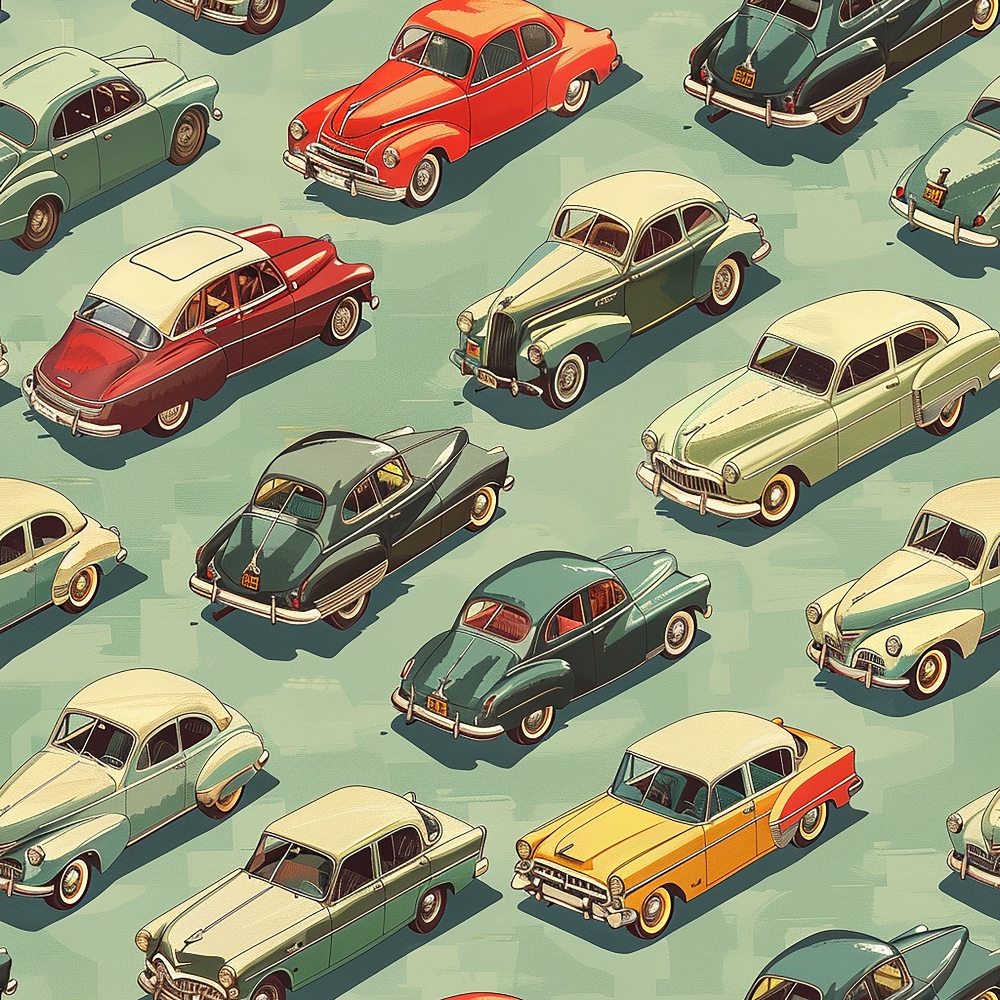 Retro Rides Pattern 7 Minky Fabric