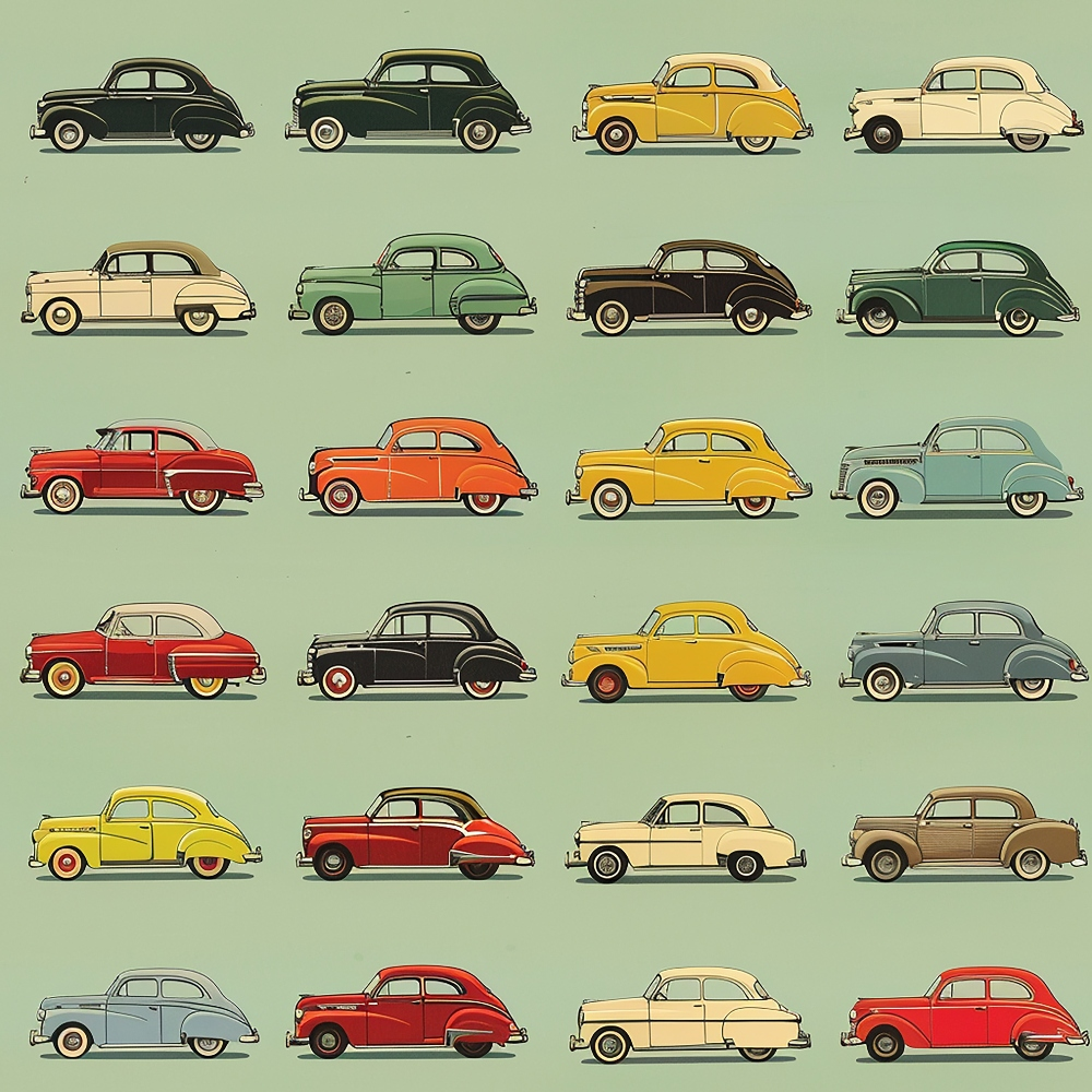 Retro Rides Pattern 8 Minky Fabric