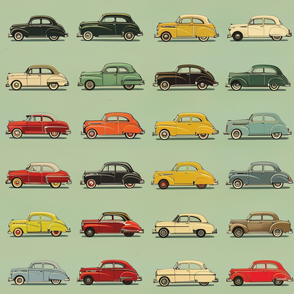 Retro Rides Pattern 8 Minky Fabric