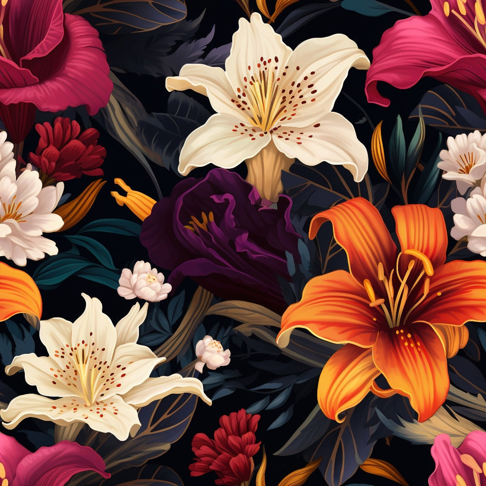 Nocturne Blooms Pattern 10 Minky Fabric