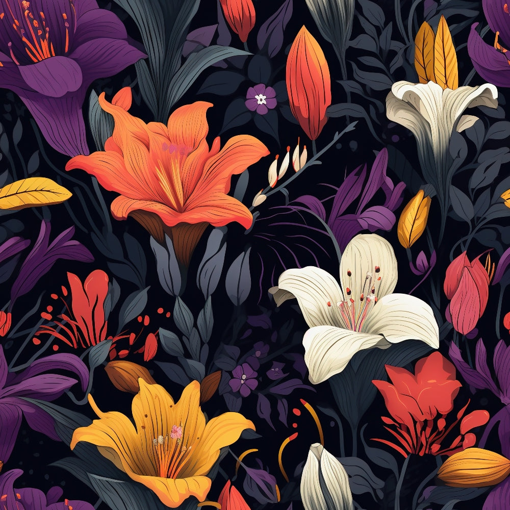 Nocturne Blooms Pattern 1 Minky Fabric