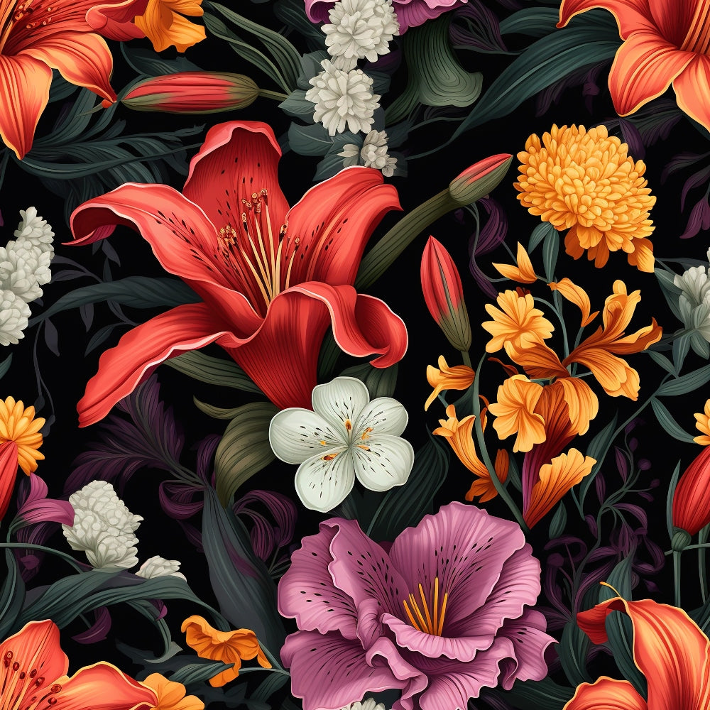 Nocturne Blooms Pattern 3 Minky Fabric