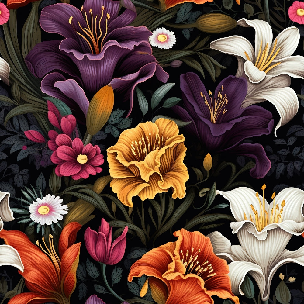 Nocturne Blooms Pattern 4 Minky Fabric