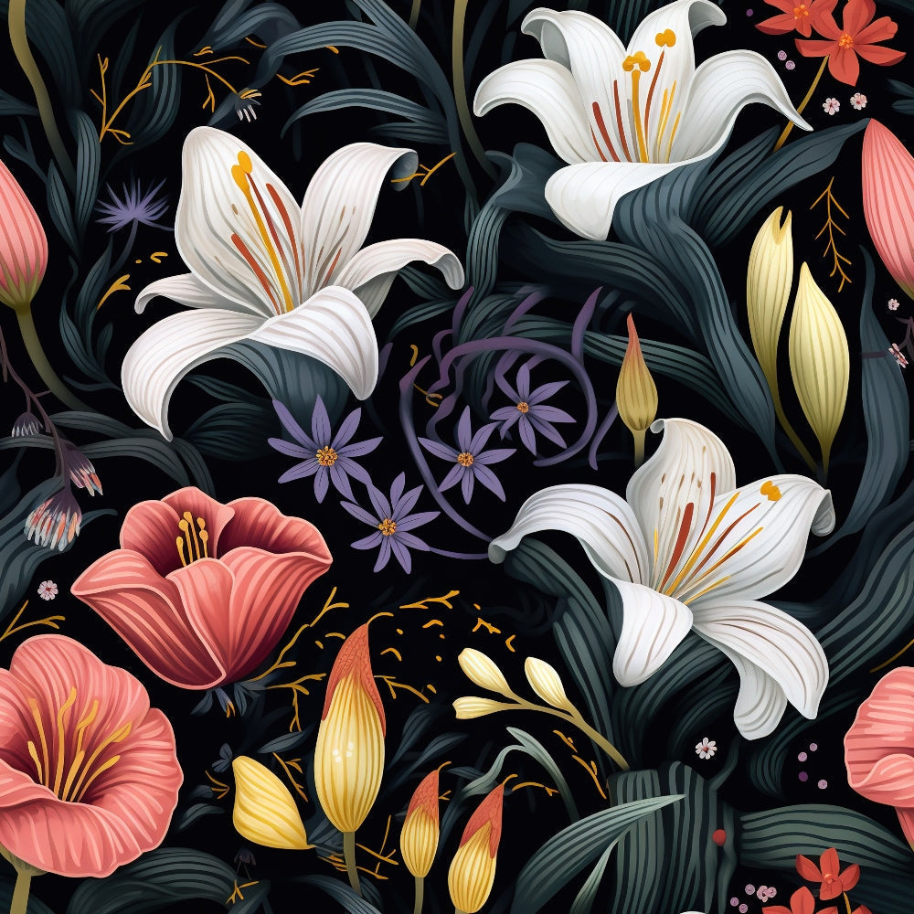 Nocturne Blooms Pattern 5 Minky Fabric