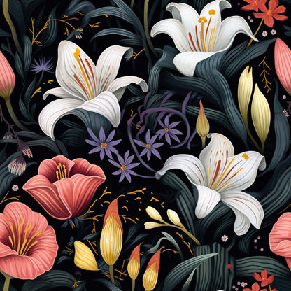 Nocturne Blooms Pattern 5 Minky Fabric