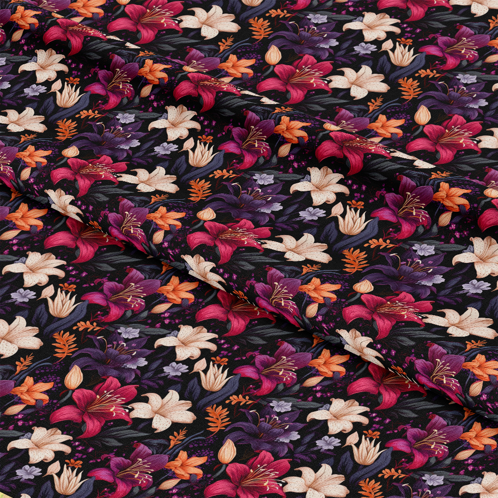 Midnight Floral Garden Pattern 7 Quilting Cotton Fabric
