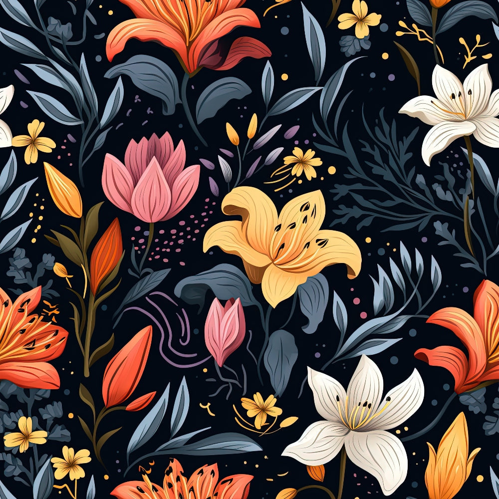 Nocturne Blooms Pattern 8 Minky Fabric