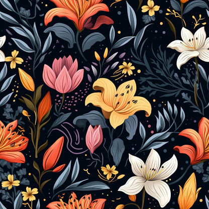 Nocturne Blooms Pattern 8 Minky Fabric