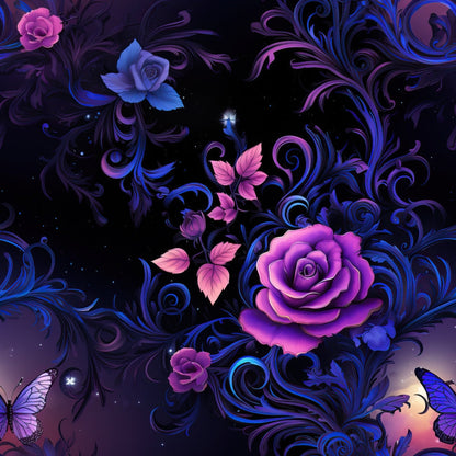Moonlit Blooms Pattern 4 Minky Fabric