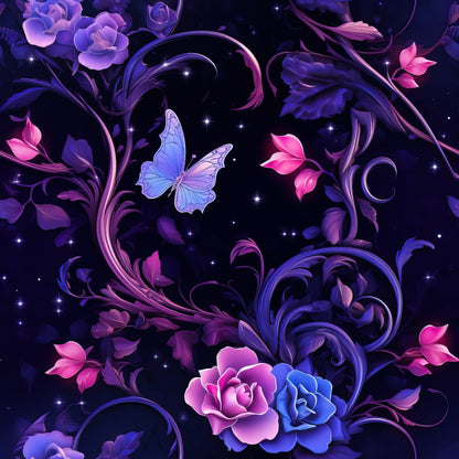 Moonlit Blooms Pattern 6 Minky Fabric
